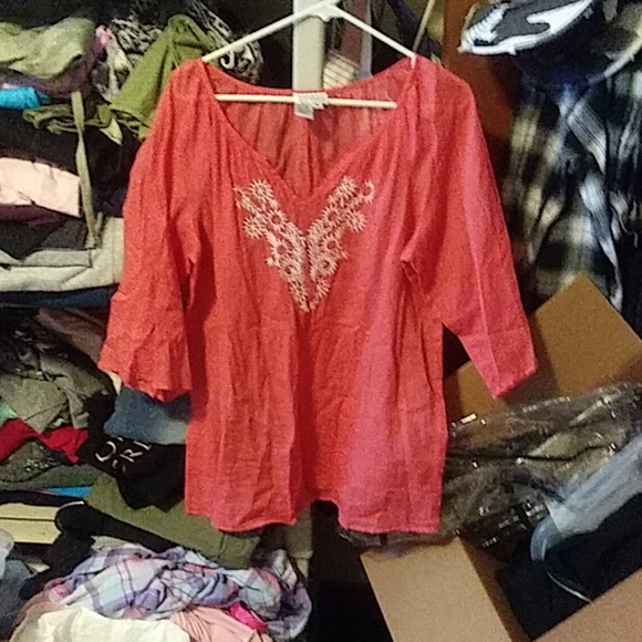 3/4 sleeved sheer top - Picture 1 of 1